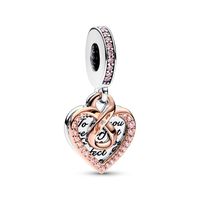 1 Piece Cute Simple Style Insect Heart Shape Flower Sterling Silver Inlay Pendant Jewelry Accessories main image 3