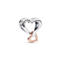 1 Piece Cute Simple Style Insect Heart Shape Flower Sterling Silver Inlay Pendant Jewelry Accessories sku image 3
