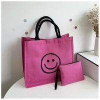Women's Large Polyester Color Block Vintage Style Classic Style Square Open Tote Bag sku image 1