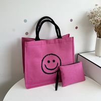 Women's Large Polyester Color Block Vintage Style Classic Style Square Open Tote Bag main image 1