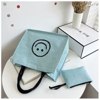 Women's Large Polyester Color Block Vintage Style Classic Style Square Open Tote Bag sku image 2