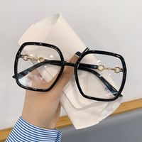 Simple Style Solid Color Resin Square Full Frame Optical Glasses sku image 1