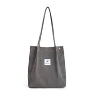 Women's Fashion Solid Color Corduroy Shopping Bags sku image 9