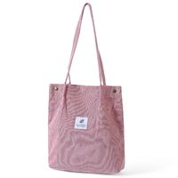 Women's Fashion Solid Color Corduroy Shopping Bags sku image 12