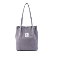 Women's Fashion Solid Color Corduroy Shopping Bags sku image 16