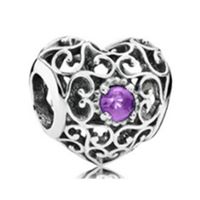 5 PCS/Package Alloy Rhinestones Animal Heart Shape Flower Polished Pendant Beads sku image 1