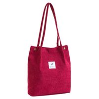 Women's Fashion Solid Color Corduroy Shopping Bags sku image 5