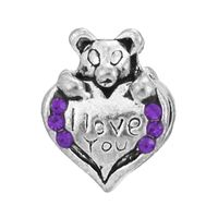 5 PCS/Package Alloy Rhinestones Animal Heart Shape Flower Polished Pendant Beads sku image 11