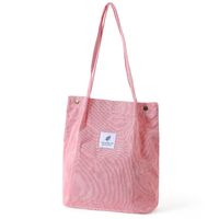 Women's Fashion Solid Color Corduroy Shopping Bags sku image 7