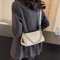 Women's Pu Leather Solid Color Streetwear Sewing Thread Chain Zipper Crossbody Bag main image 3