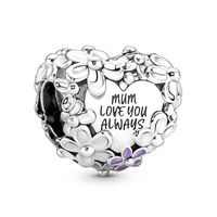 5 PCS/Package Alloy Rhinestones Animal Heart Shape Flower Polished Pendant Beads sku image 4