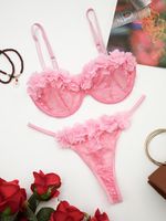 Women's Lady Sexy Solid Color Sexy Lingerie Sets Indoor Home Date Wireless Bra Mid Waist Briefs Sexy Lingerie main image 5