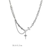 IG Style Shiny Cross Star Alloy Titanium Steel Plating Inlay Zircon Unisex Pendant Necklace sku image 3