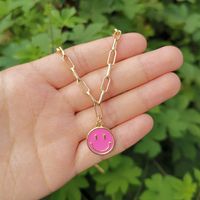 Alloy Dripping Oil Smiley Face Chain Simple Necklace Wholesale Jewelry Nihaojewelry sku image 10
