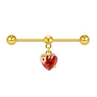 1 Piece Casual Elegant Tropical Heart Shape Bow Knot Plating Inlay Stainless Steel Alloy Copper Rhinestones Zircon Gold Plated Ear Studs main image 7