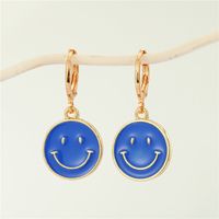 Wholesale Jewelry Cute Smiley Round Pendant Earrings Nihaojewelry sku image 5