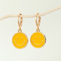 Wholesale Jewelry Cute Smiley Round Pendant Earrings Nihaojewelry sku image 3