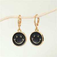 Wholesale Jewelry Cute Smiley Round Pendant Earrings Nihaojewelry sku image 1