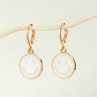 Wholesale Jewelry Cute Smiley Round Pendant Earrings Nihaojewelry sku image 2