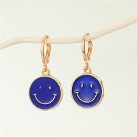 Wholesale Jewelry Cute Smiley Round Pendant Earrings Nihaojewelry sku image 4