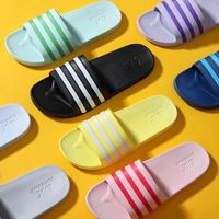 Unisex Casual Letter Stripe Solid Color Round Toe Slides Slippers main image 1