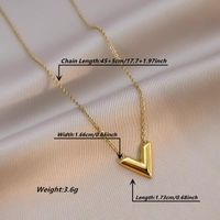 Basic Classic Style Letter Titanium Steel Plating Gold Plated Pendant Necklace main image 6
