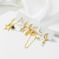 Simple Style Geometric Brass Plating Inlay Artificial Pearls Zircon 18k Gold Plated Silver Plated Drop Earrings main image 5