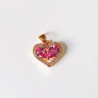 1 Piece Sweet Heart Shape Crown Flower Copper Plating Inlay Jewelry Accessories sku image 8