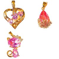 1 Piece Sweet Heart Shape Crown Flower Copper Plating Inlay Jewelry Accessories main image 2
