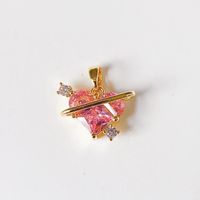 1 Piece Sweet Heart Shape Crown Flower Copper Plating Inlay Jewelry Accessories sku image 33
