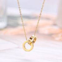 Casual Simple Style Circle Titanium Steel Plating Inlay Zircon Necklace main image 5
