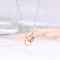 Casual Simple Style Circle Titanium Steel Plating Inlay Zircon Necklace main image 4