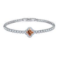Elegant Solid Color Copper Plating Inlay Zircon White Gold Plated Gold Plated Bracelets sku image 9