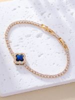 Elegant Solid Color Copper Plating Inlay Zircon White Gold Plated Gold Plated Bracelets main image 9