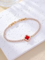 Elegant Solid Color Copper Plating Inlay Zircon White Gold Plated Gold Plated Bracelets main image 8