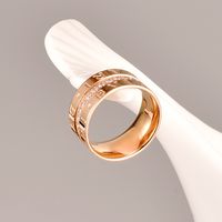 Frau Einfacher Stil Geometrisch Titan Stahl Ringe Diamant Zirkon Edelstahl Ringe main image 1