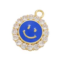 Micro-inlaid Sunflower Pendant Round Zircon Smiling Face Pendant Diy Accessories sku image 6