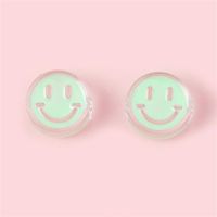 4 Pieces Diameter 22mm Hole 4~4.9mm Arylic Smiley Face Polished Beads sku image 4