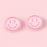 4 Pieces Diameter 22mm Hole 4~4.9mm Arylic Smiley Face Polished Beads sku image 2