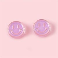 4 Pieces Diameter 22mm Hole 4~4.9mm Arylic Smiley Face Polished Beads sku image 6