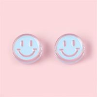 4 Pieces Diameter 22mm Hole 4~4.9mm Arylic Smiley Face Polished Beads sku image 5