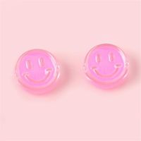 4 Pieces Diameter 22mm Hole 4~4.9mm Arylic Smiley Face Polished Beads sku image 3