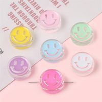 4 Pieces Diameter 22mm Hole 4~4.9mm Arylic Smiley Face Polished Beads main image 5