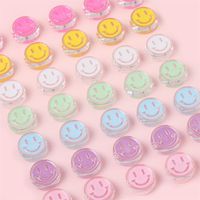 4 Pieces Diameter 22mm Hole 4~4.9mm Arylic Smiley Face Polished Beads main image 3