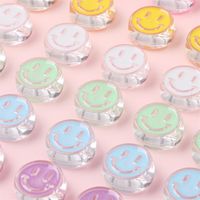 4 Pieces Diameter 22mm Hole 4~4.9mm Arylic Smiley Face Polished Beads main image 4