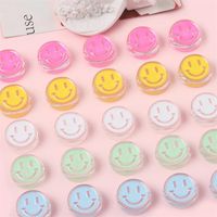4 Pieces Diameter 22mm Hole 4~4.9mm Arylic Smiley Face Polished Beads main image 1