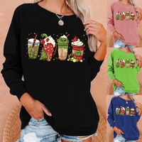 Women's Hoodies Long Sleeve Printing Christmas Cup main image 1