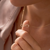 Copper Gold Plated Simple Style Infinity Pendant Necklace main image 1
