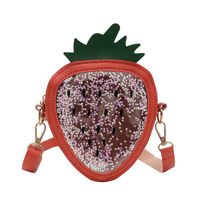 Kid'S Mini Pu Leather Strawberry Cute Triangle Zipper Crossbody Bag main image 5