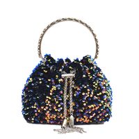 Women's Small Pu Leather Solid Color Elegant Sequins Bucket String Handbag Crossbody Bag Bucket Bag main image 4